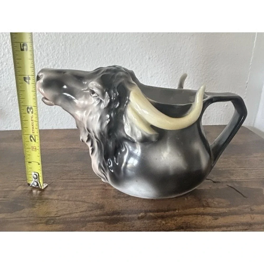 RARE Vintage Royal Bayreuth‎ Creamer Pitcher Water Buffalo Bavaria Stamped